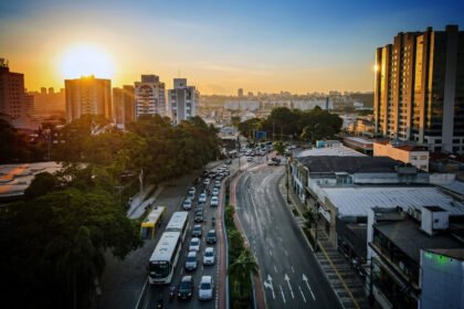 Vista aérea de São Caetano do Sul, cidade com maior IDH do Brasil, no Grande ABC paulista