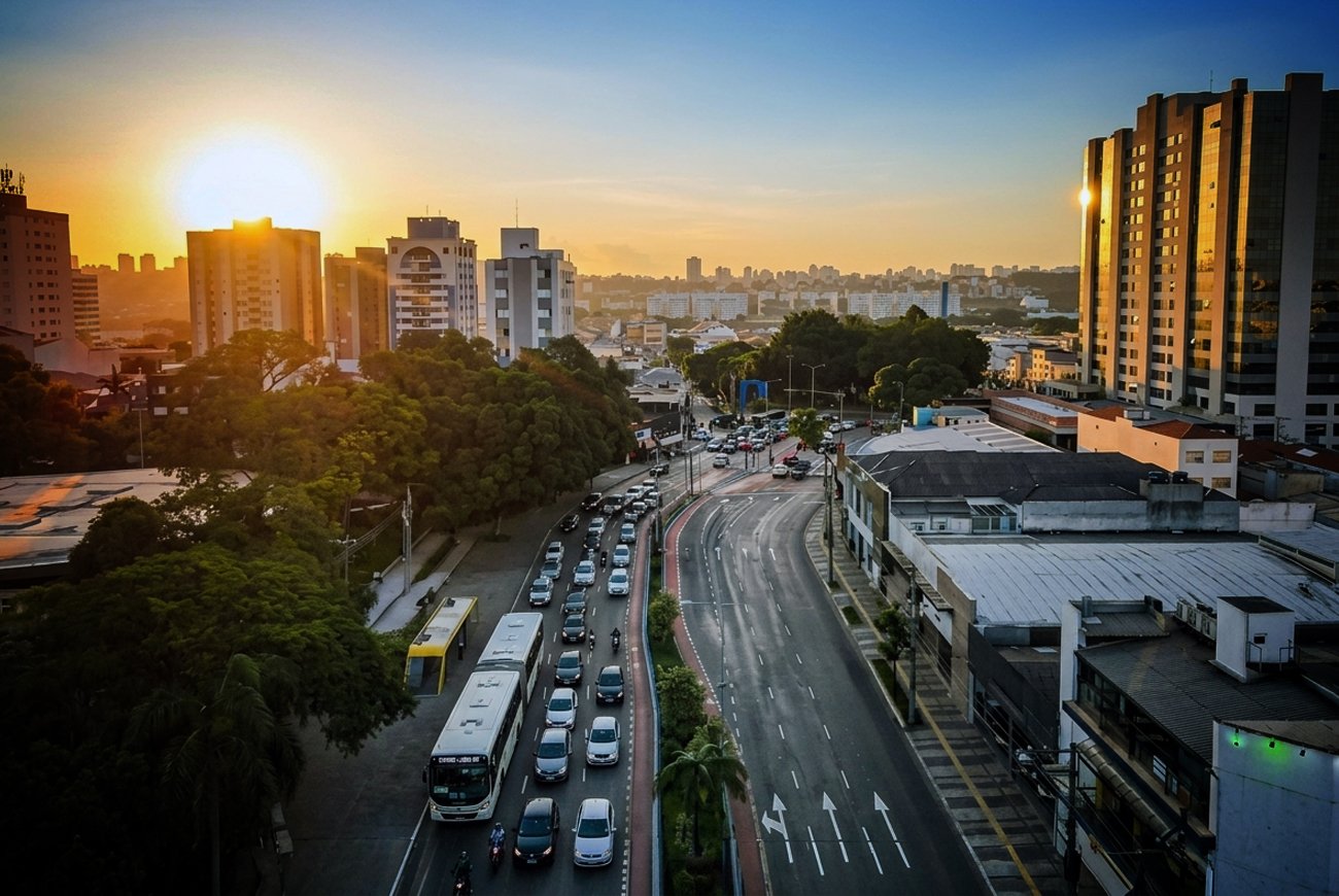 Vista aérea de São Caetano do Sul, cidade com maior IDH do Brasil, no Grande ABC paulista
