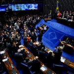 Plenário da Câmara dos Deputados durante votação de processo de impeachment no Brasil