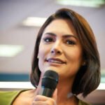 Michelle Bolsonaro em evento do PL durante articulação para eleições de 2026
