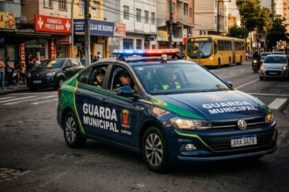 viatura da guarda municipal em patrulhamento em área urbana