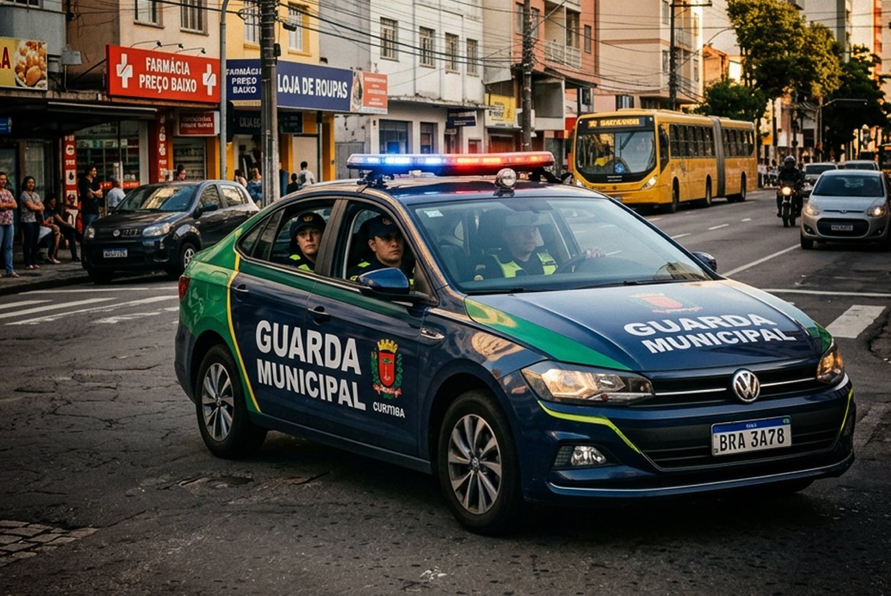 viatura da guarda municipal em patrulhamento em área urbana