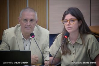 Secretário Mauro Chekin durante audiência pública na Câmara de São Caetano do Sul