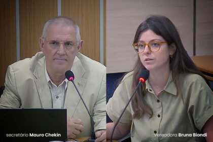 Secretário Mauro Chekin durante audiência pública na Câmara de São Caetano do Sul
