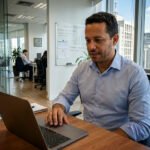 Tela do portal INSS Empresa com dados de afastamento de funcionário acessados por computador